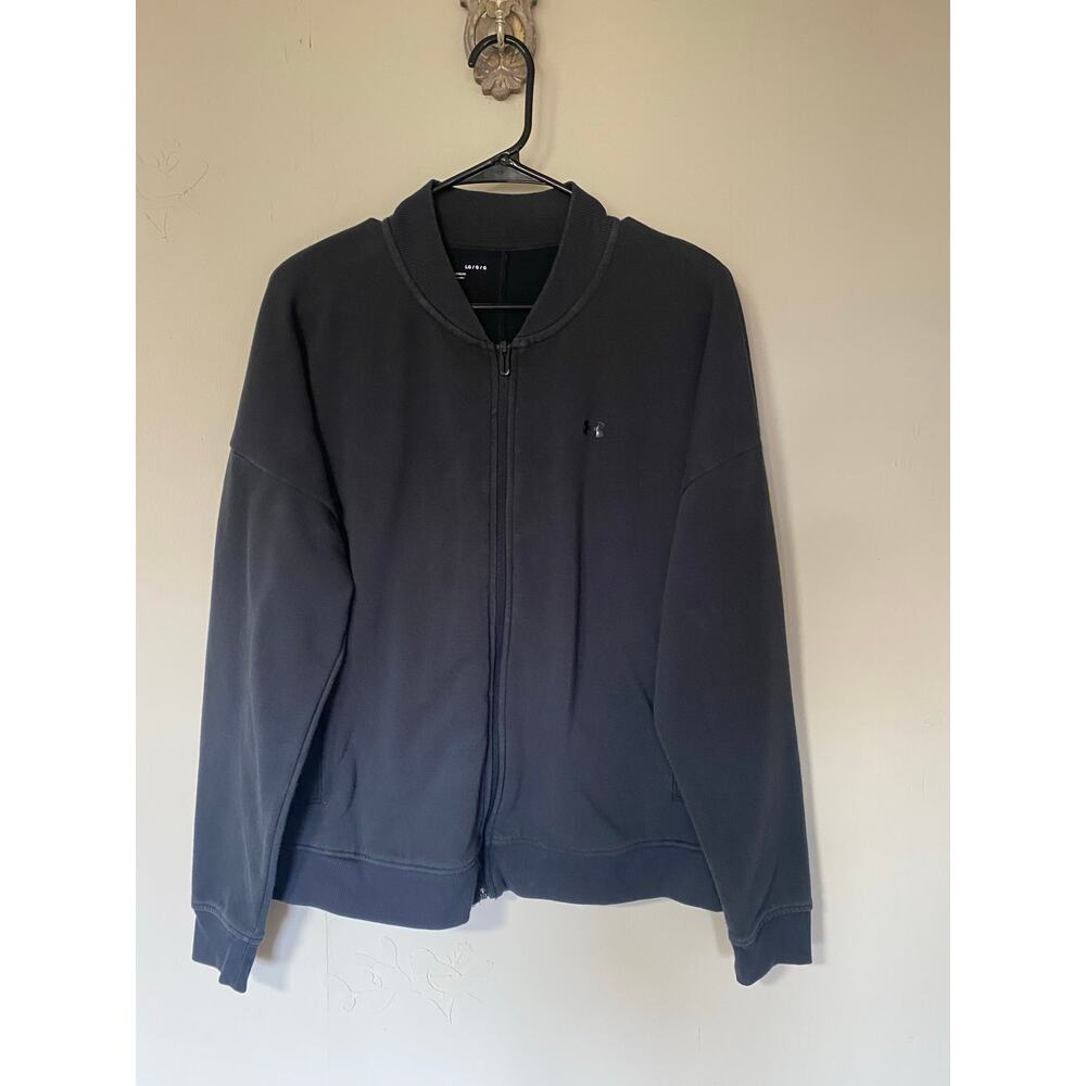 UNDER ARMOUR WOMENS Threadborne Loose  ZIP COTON BLEND Fleece BOMBER L